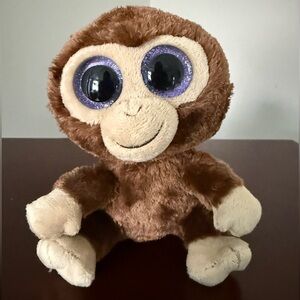 2014 retired Ty Beanie Boos Coconut Brown Monkey Plush Stuffed Animal 6" Tall